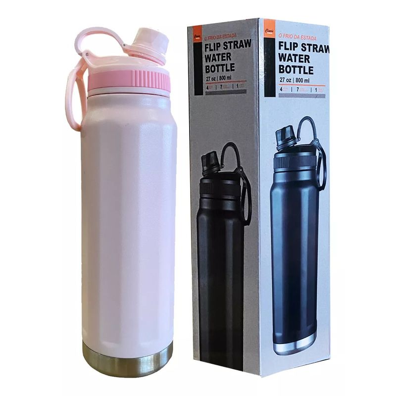 GENERICO - Termo Acero Inoxidable + Tapa 800ml Rosa