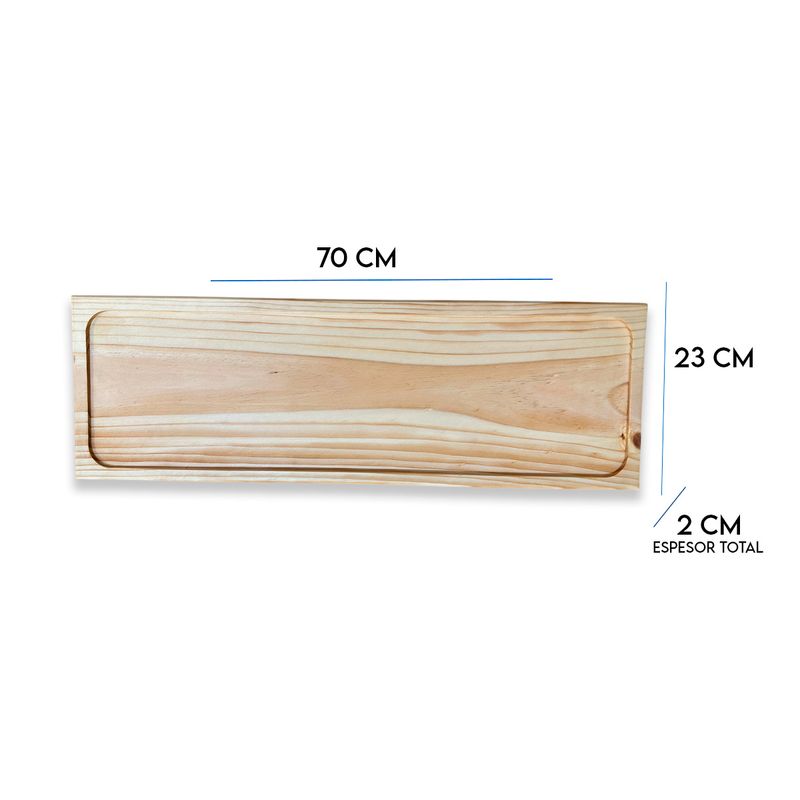 GENERICO - Tabla De Picoteo Rectangular Modelo3 70x23x2 Cm