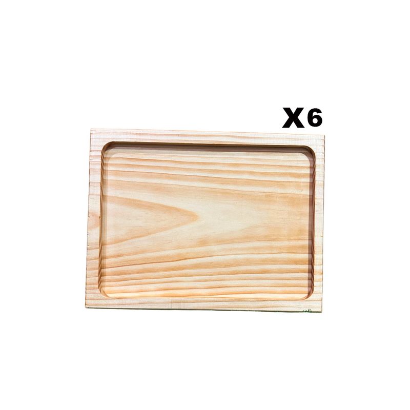 GENERICO - Pack De 6 Tablas O Plato Rectangular Modelo5, 30x22