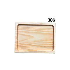 GENERICO - Pack De 6 Tablas O Plato Rectangular Modelo5, 30x22