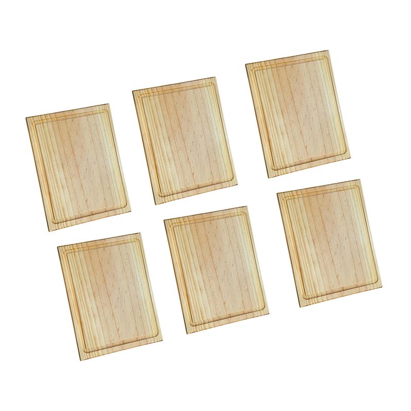 GENERICO - Pack De 6 Tablas O Plato Rectangular Modelo4, 30x22