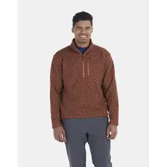MARMOT - Polar Hombre Heavyweight Drop Line Printed Half Zip Rojo