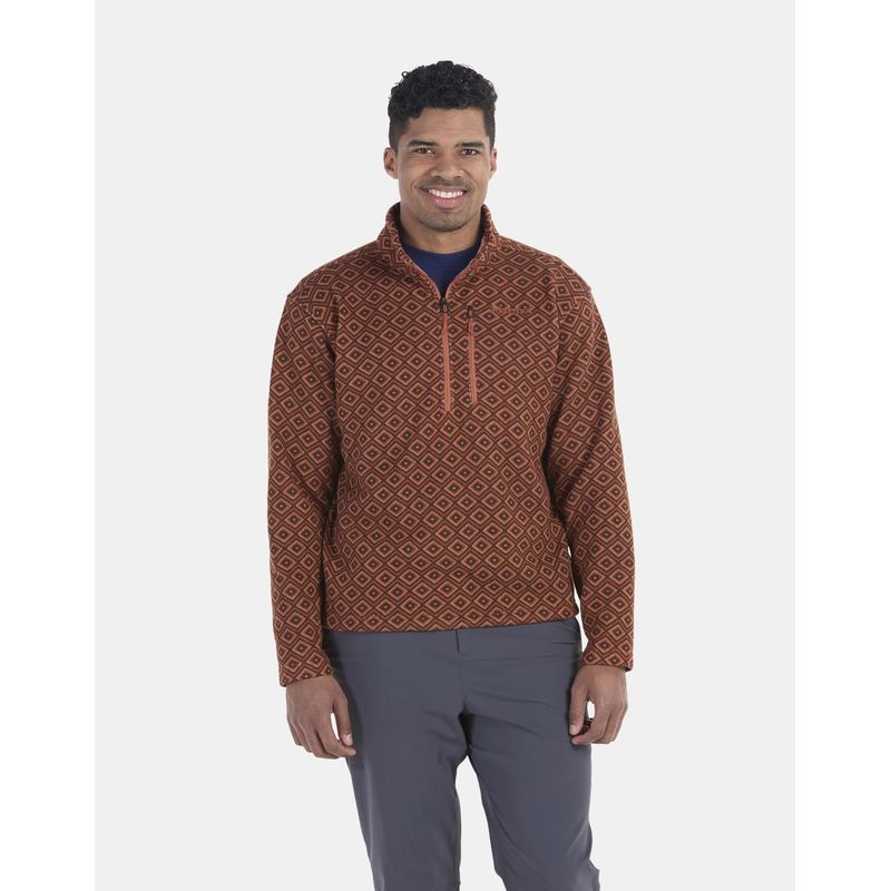 MARMOT - Polar Hombre Heavyweight Drop Line Printed Half Zip Rojo Marmot