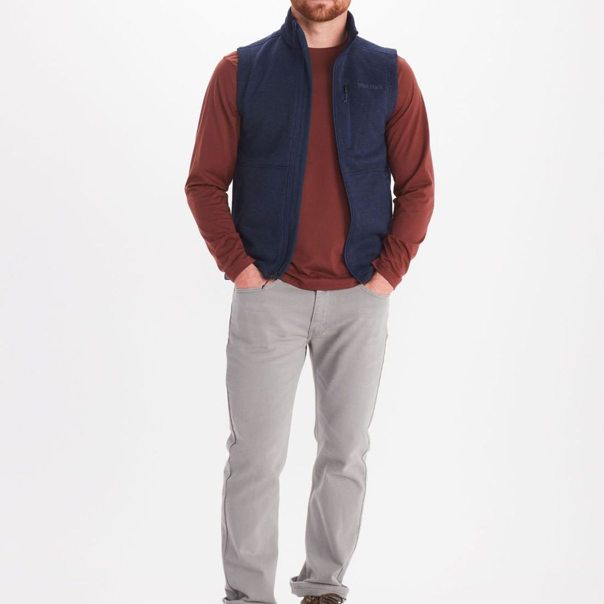 MARMOT - Polar Hombre Drop Line Vest Azul Marmot