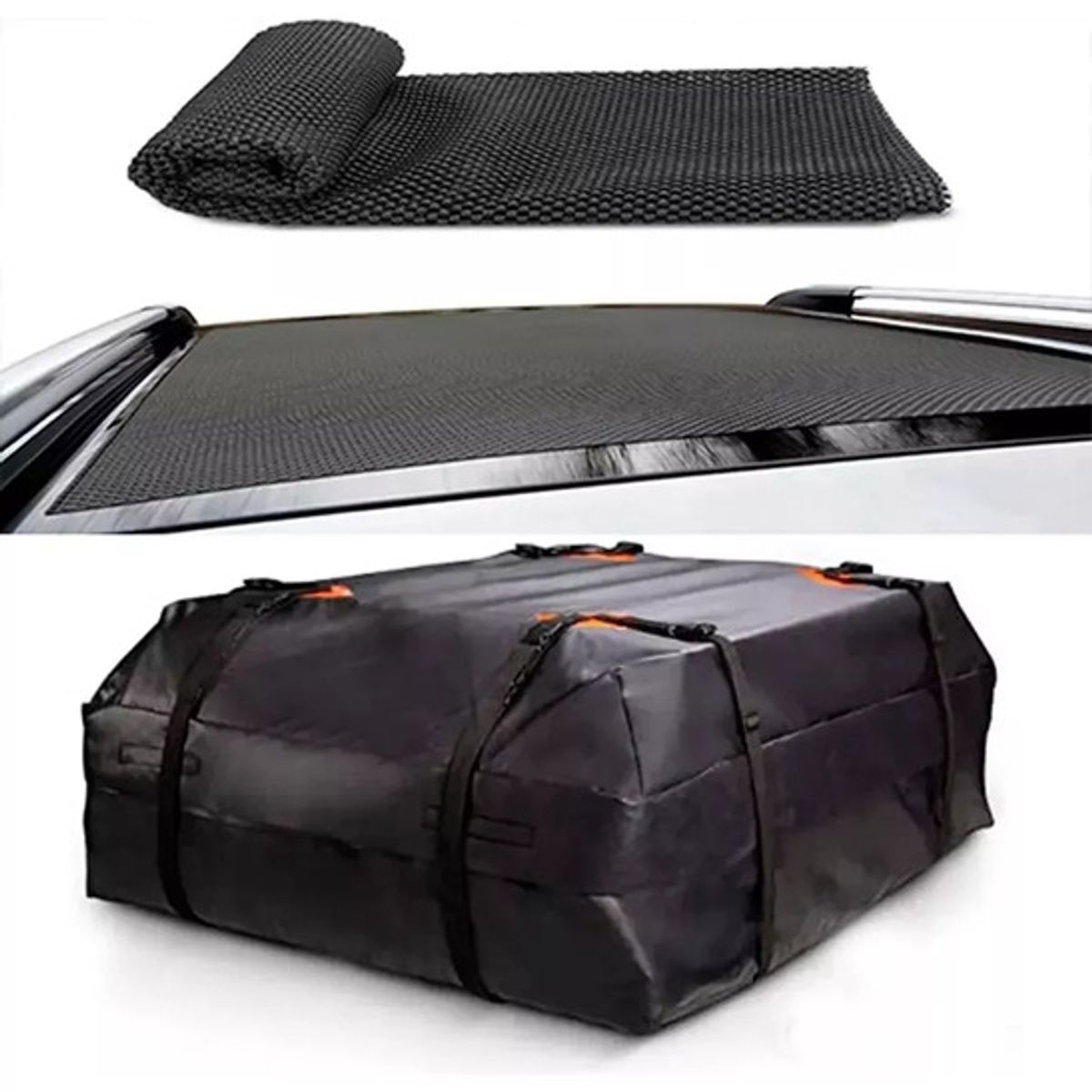 GENERICO - Bolso Portaequipaje Techo Auto Impermeable + Alfombra 425 Lt