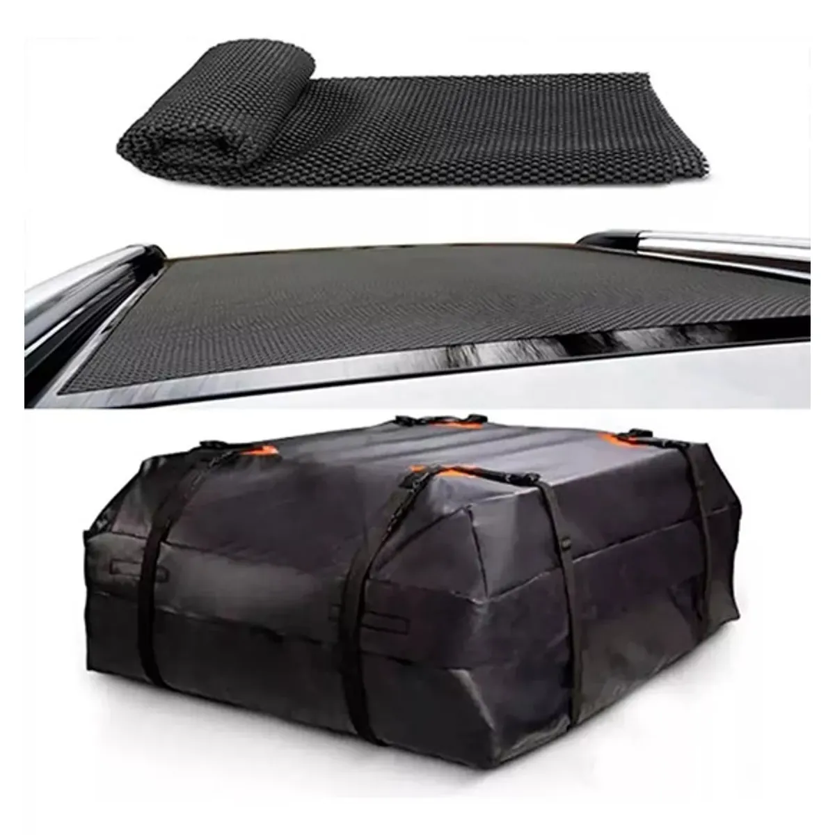 GENERICO - Bolso Portaequipaje Techo Auto Impermeable + Alfombra 425 Lt