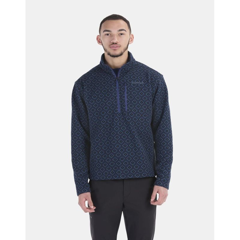 MARMOT - Polar Hombre Heavyweight Drop Line Printed Half Zip Azul Marmot