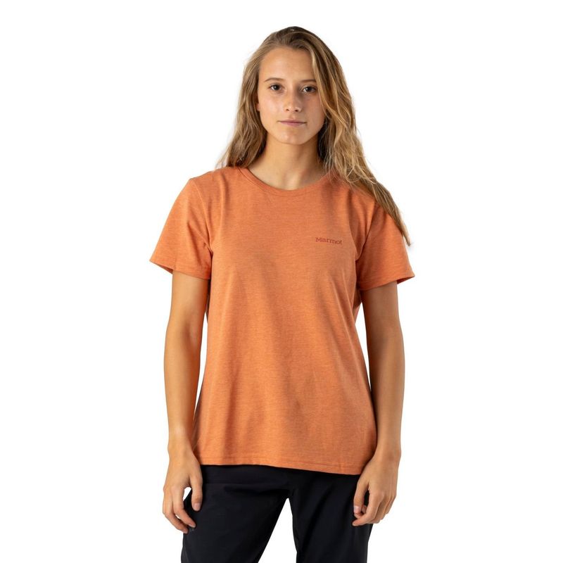 MARMOT - Polera Mujer Chest Logo Tee Naranja Marmot