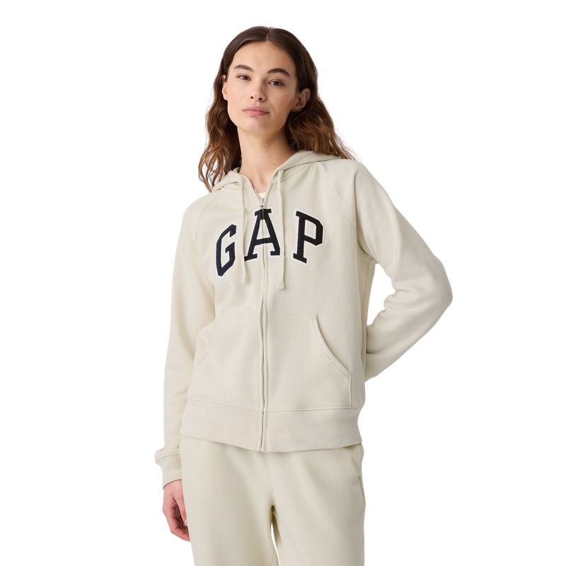 GAP - Polerón Logo Con Cierre Mujer Blanco