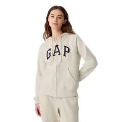 GAP - Polerón Logo Con Cierre Mujer Blanco