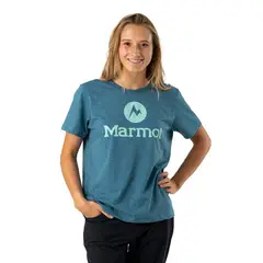 MARMOT - Polera Mujer Circle Logo Tee Azul