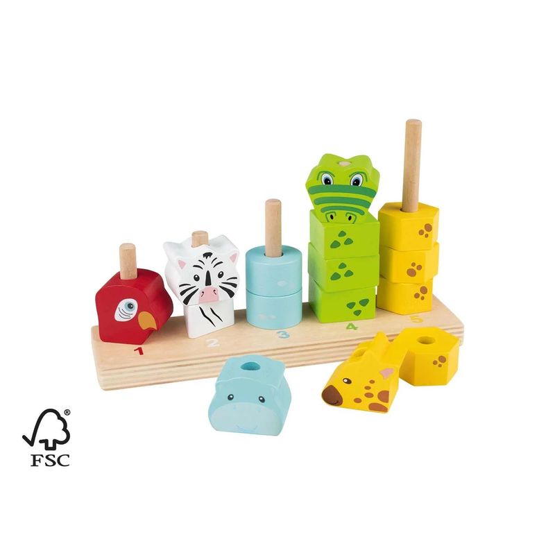 GENERICO - JUEGO Abaco de animales de madera