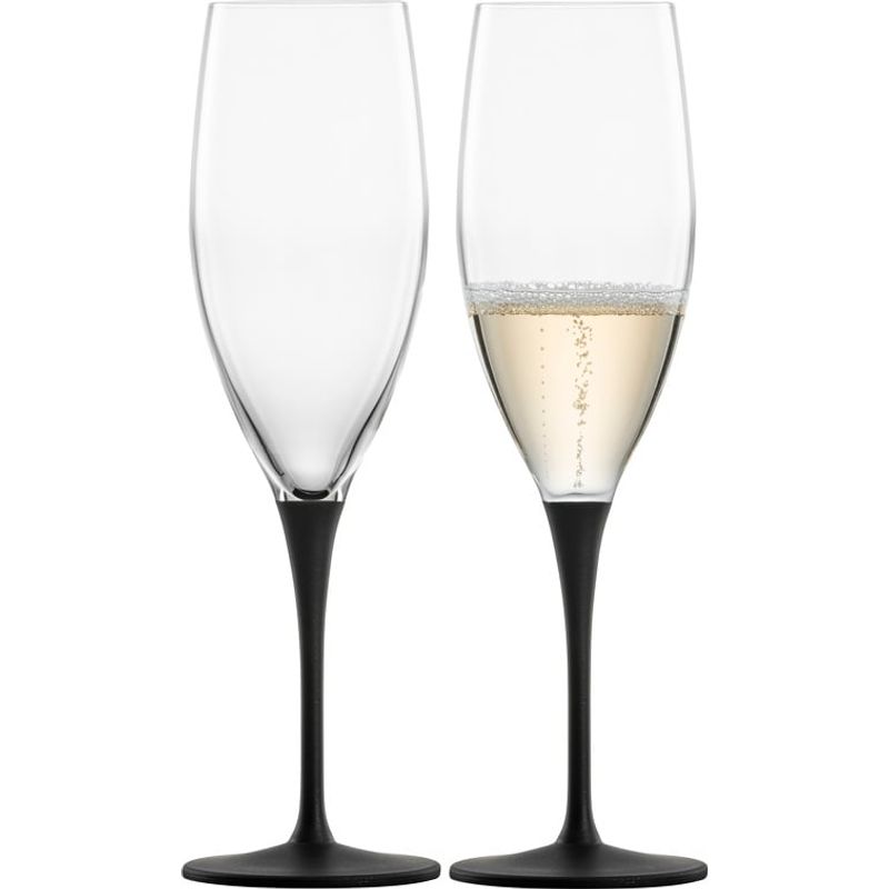 EISCH - Copas de Champaña Base Negra X2