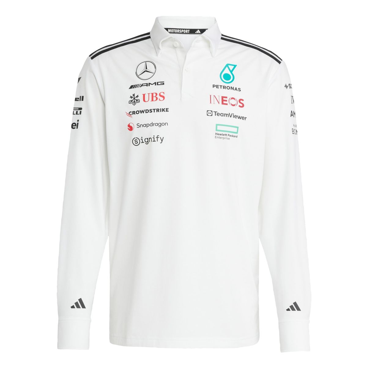 ADIDAS - Polera Polo Manga Larga de Piloto Mercedes - AMG PETRONAS F1 Team