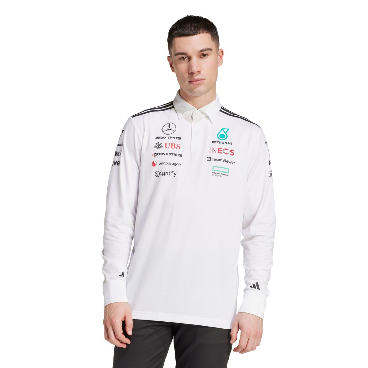 ADIDAS - Polera Polo Manga Larga de Piloto Mercedes - AMG PETRONAS F1 Team