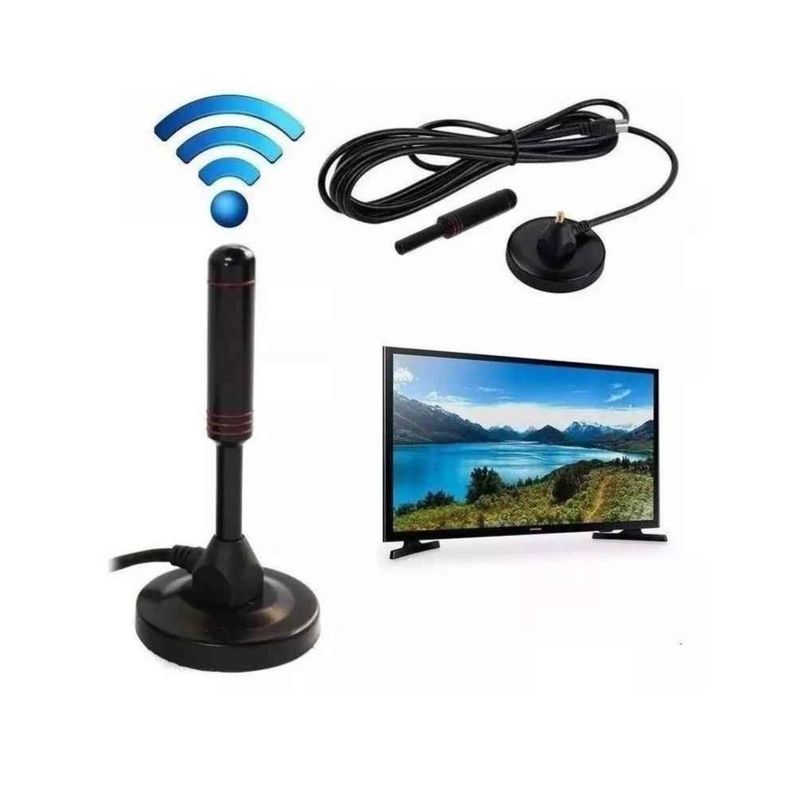 GENERICO - Pack X2 Antena Para Tv Abierta Antena Hdtv Antenas De Tv Hd - Negro