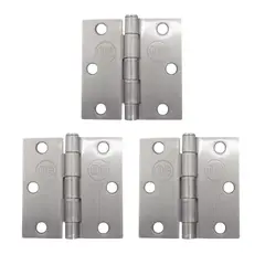 ODIS - Pack 3 Bisagras Acero 3”×3”× 2,0mm - Plata