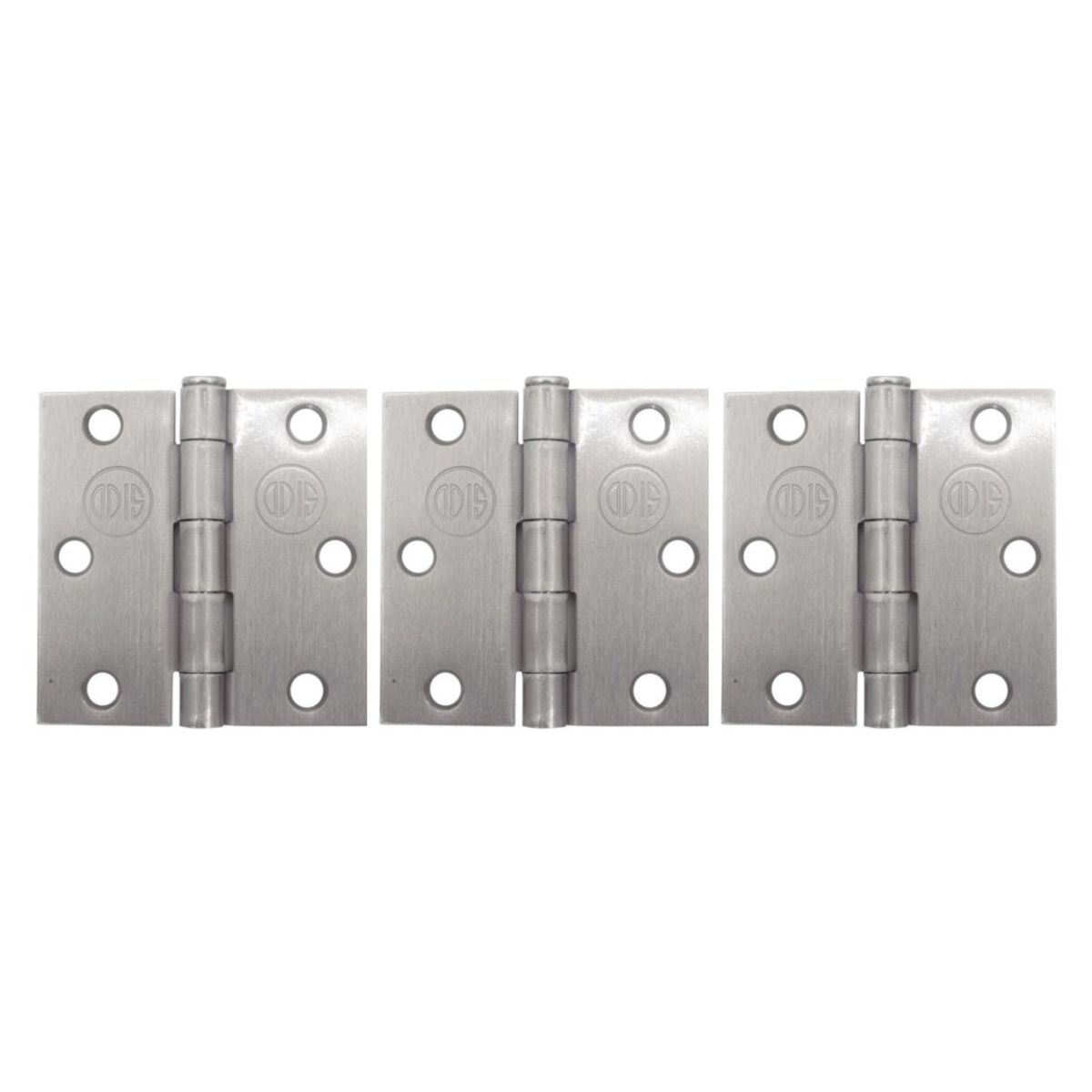 ODIS - Pack 3 Bisagras Acero Odis 3”×3”× 2,0mm - Plata