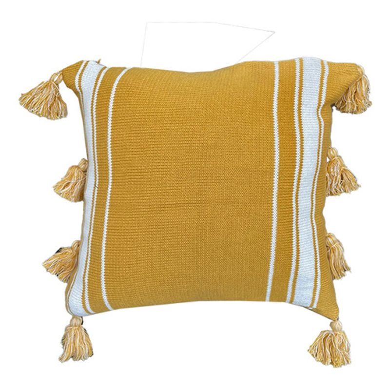REHUCE - Cojines Decorativos Rallas Amarillo 40x40