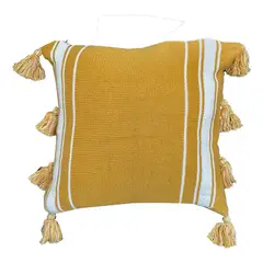 REHUCE - Cojines Decorativos Rallas Amarillo 40x40