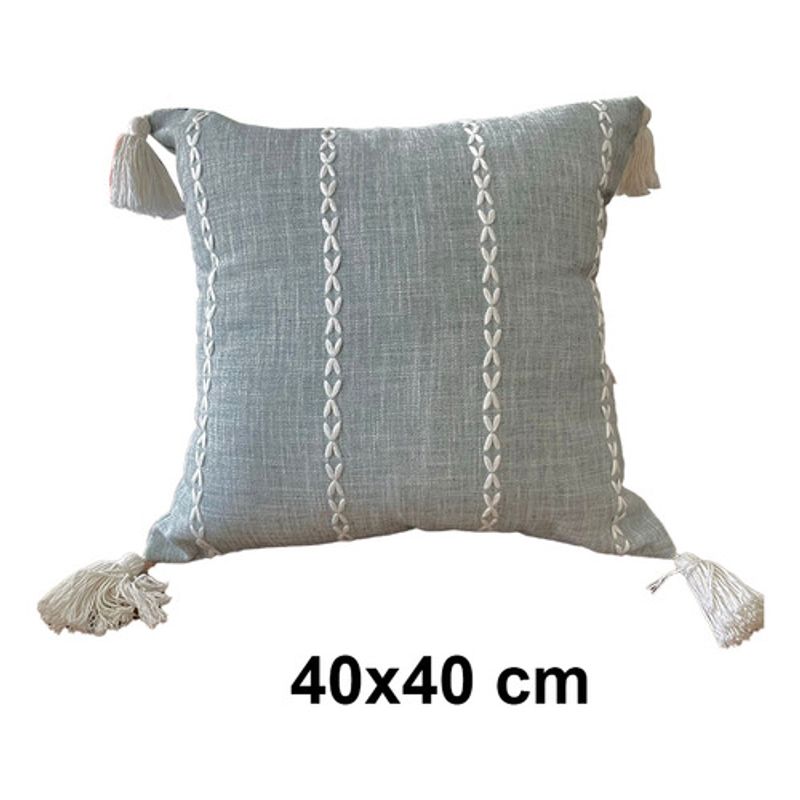 REHUCE - Cojines Decorativos Rallas Gris 40x40