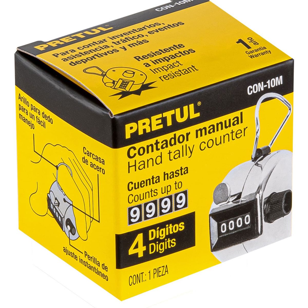 PRETUL - Contador Manual De 4 Dígitos Con-10m Pretul