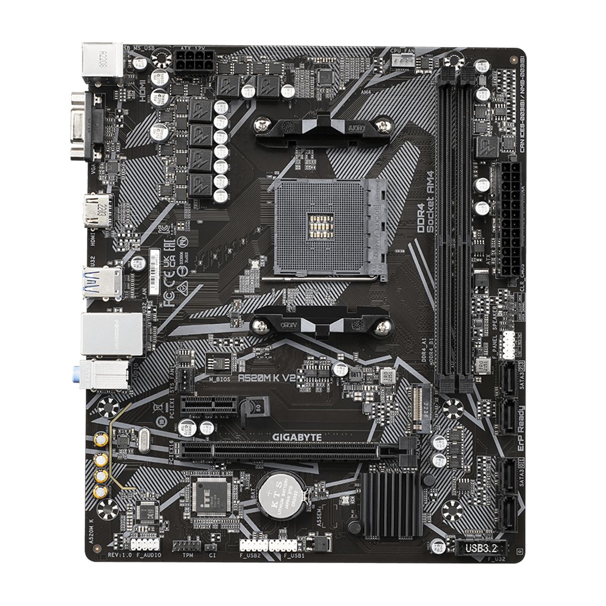 GIGABYTE - Placa Madre Gigabyte A520M K V2 AM4 DDR4 M2 microATX