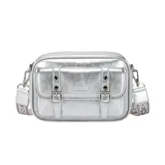 ECOSUSI - Ecousi Bolso Mensajero Mia con Correa Ancha - Plateado