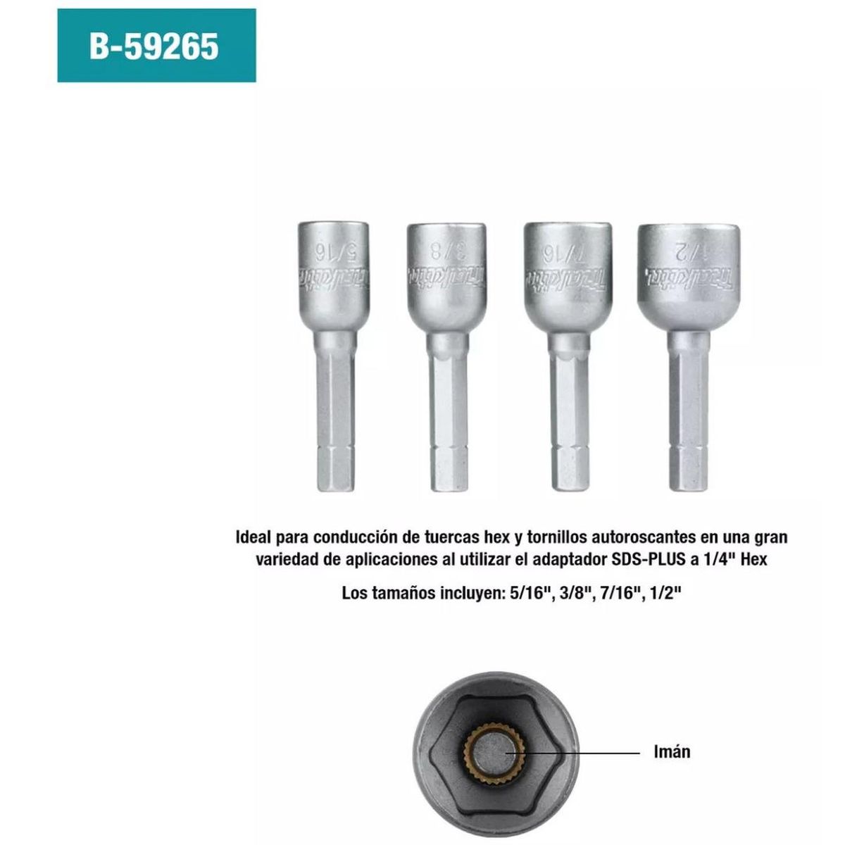 MAKITA - Set Adaptadores Magneticos 4 Pzs Makita B-59265