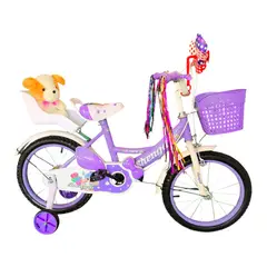 GENERICO - Bicicleta Aro 16 Infantil Con Peluchero Lila Shengdi--