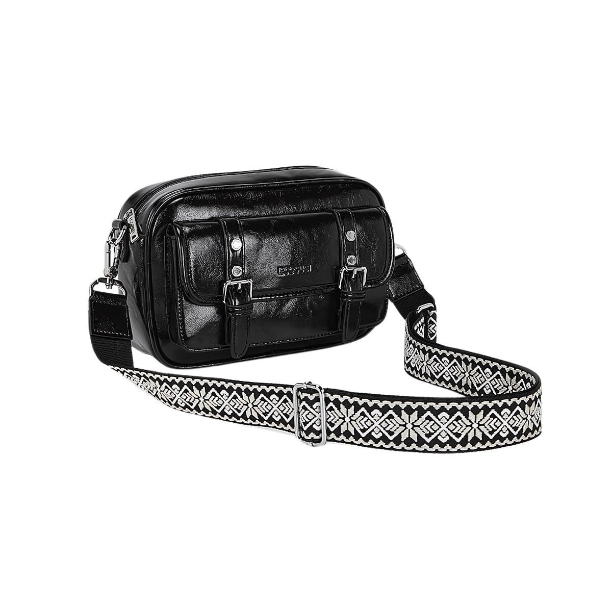 ECOSUSI - Ecousi Bolso Mensajero Mia con Correa Ancha - Negro