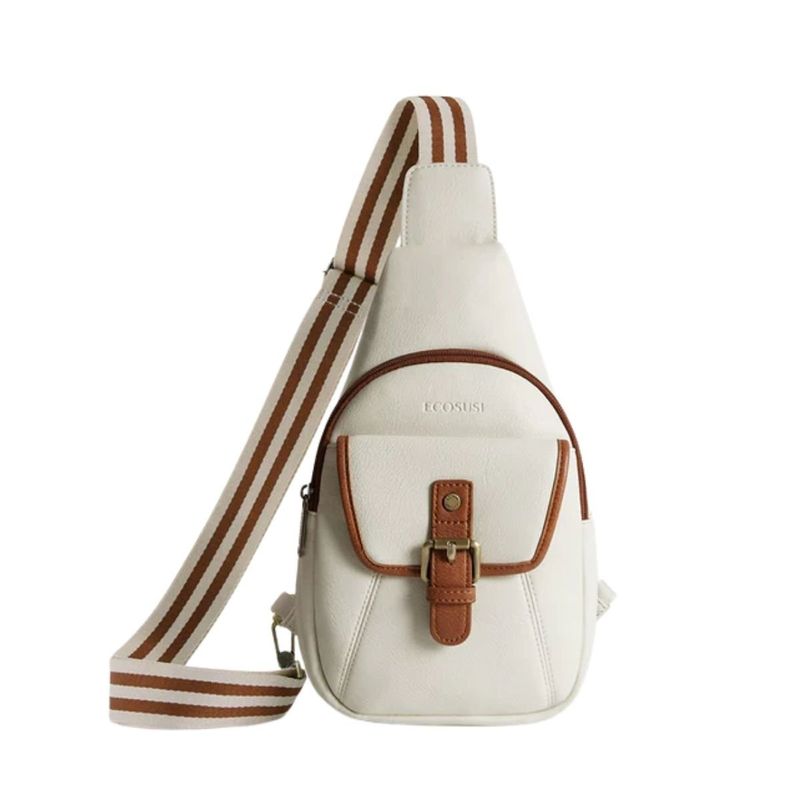 ECOSUSI - Ecosusi Bandolera Retro con Correa de Guitarra - Blanco