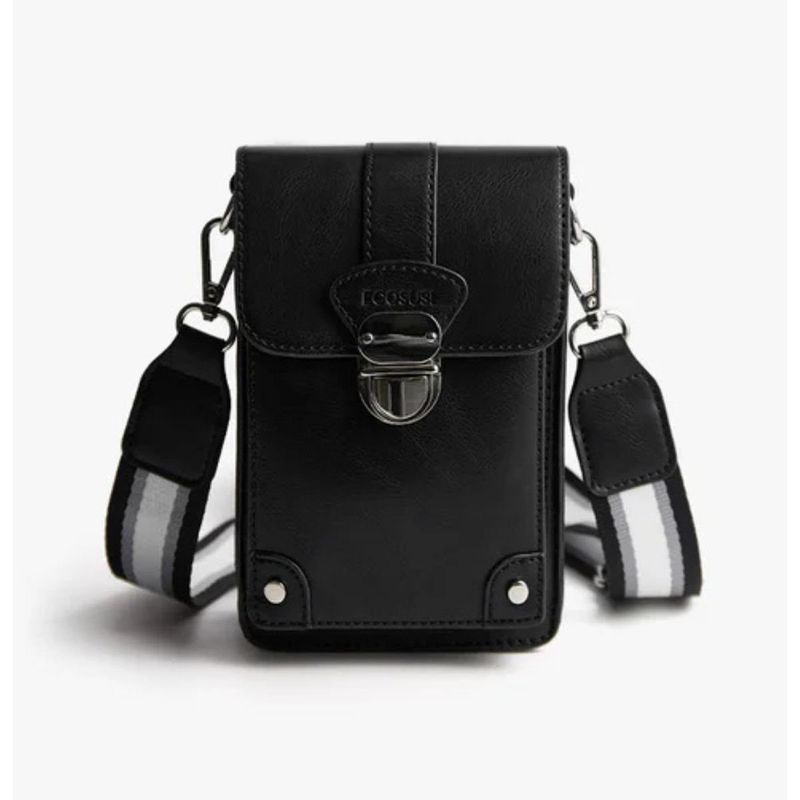 ECOSUSI - Ecosusi Bolso Cruzado Vintage para Teléfono - Negro