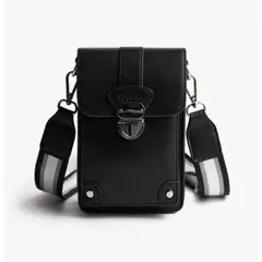 ECOSUSI - Bolso Cruzado Vintage para Teléfono - Negro