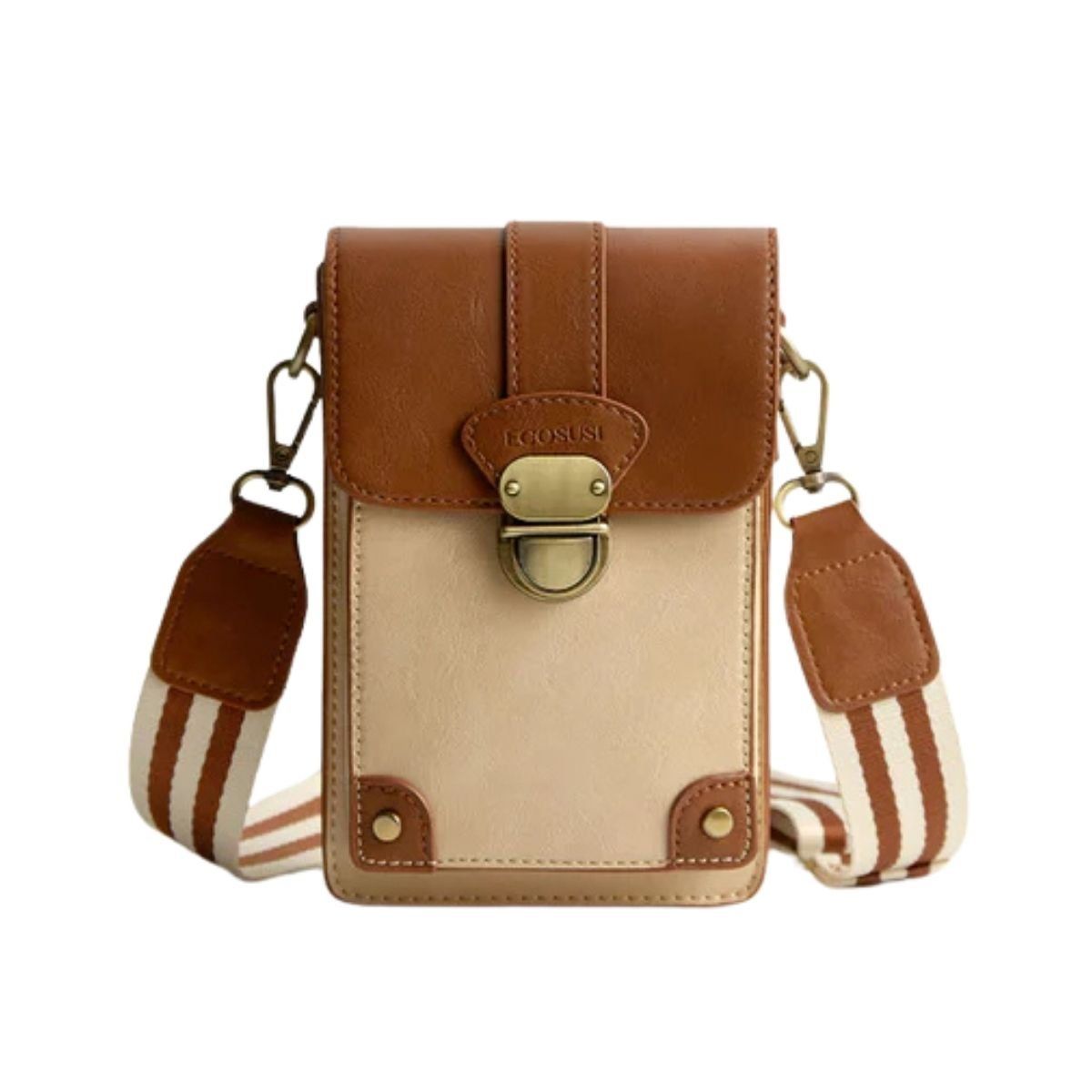 ECOSUSI - Ecosusi Bolso Cruzado Vintage para Teléfono - Beige
