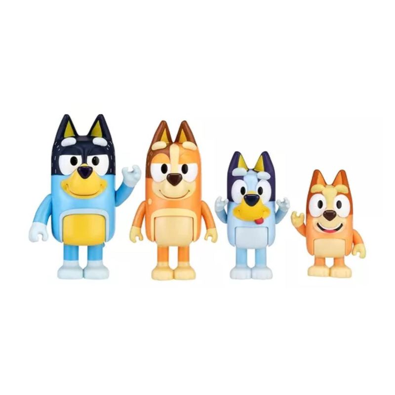 GENERICO - Juguete Set 4 Figuras Articuladas Bluey Y Su Familia Infantil