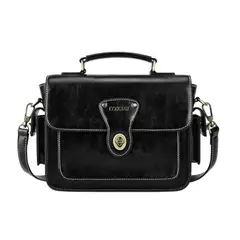 ECOSUSI - Bolso Mensajero Alison de Cuero Vegano - Negro