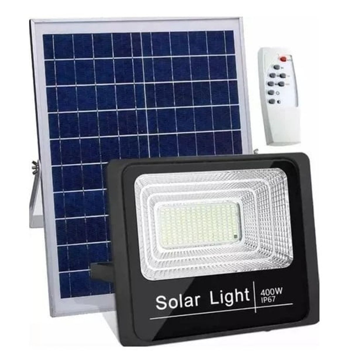GENERICO - PACK X2 Foco Solar 100w Panel Independiente Control Remoto