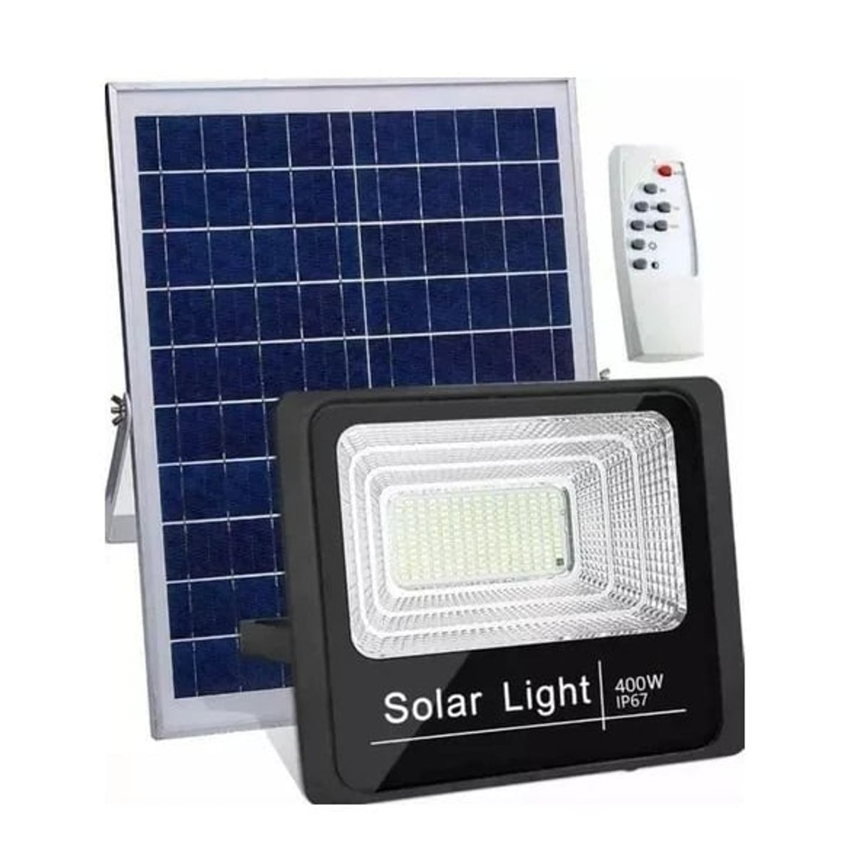 GENERICO - PACK X2 Foco Solar 100w Panel Independiente Control Remoto