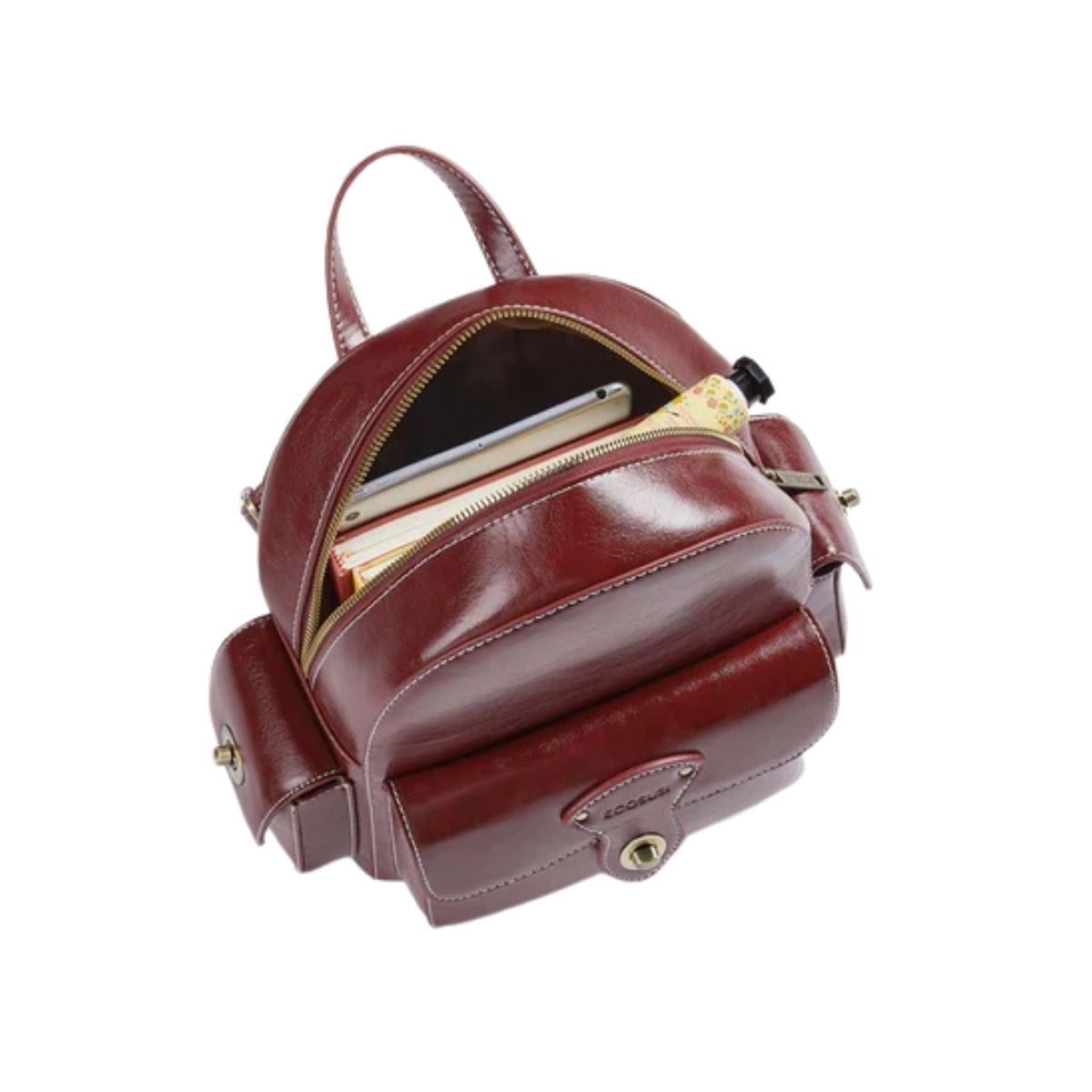 ECOSUSI - Ecosusi Mini Mochila Alison de Cuero Vegano - Rojo Angola