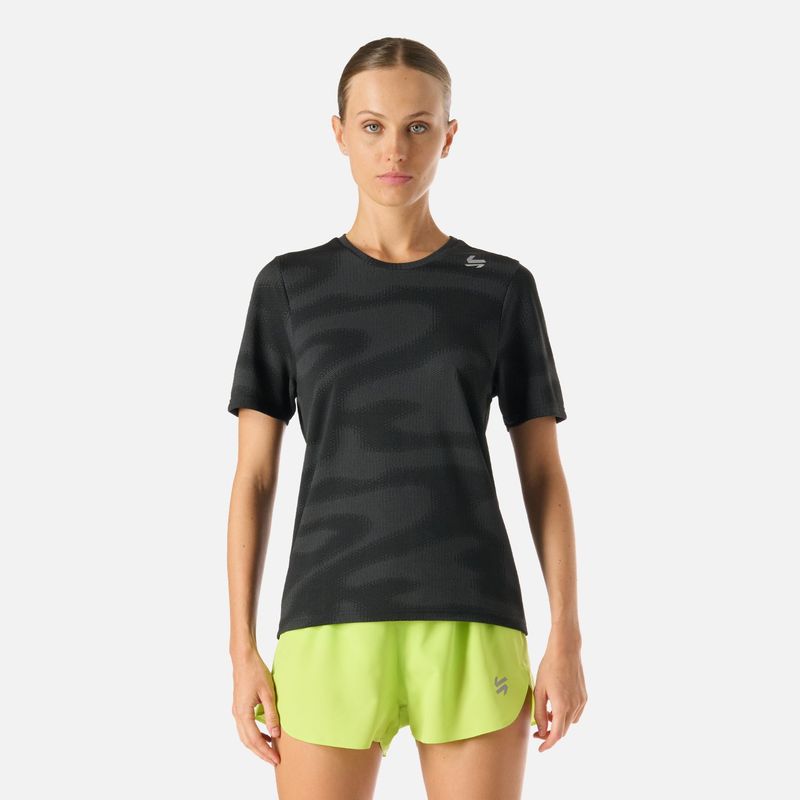 VULCANO - Polera manga corta running sin costuras mujer Built To Move