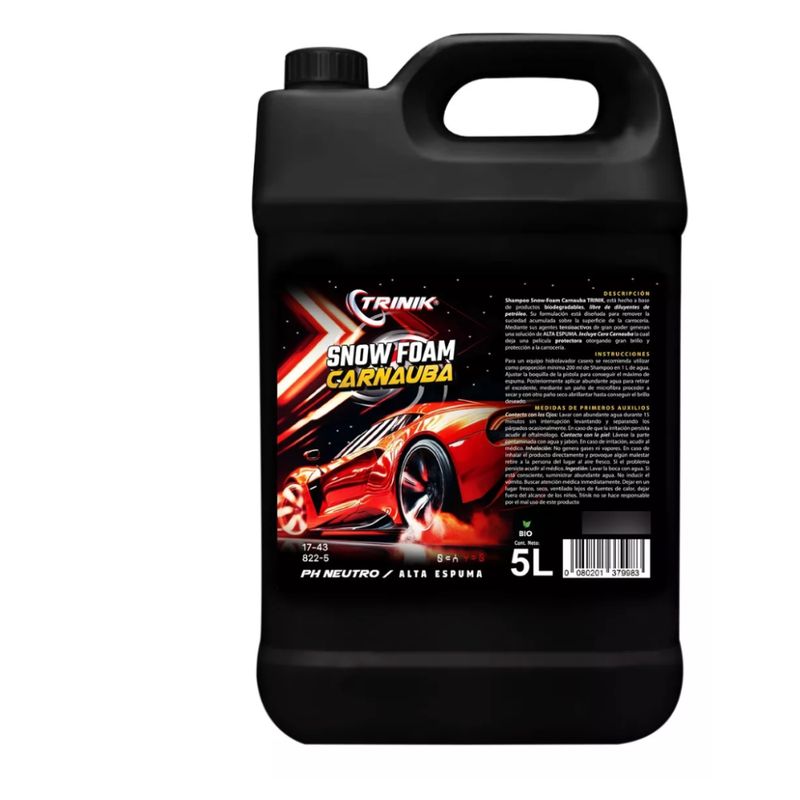 GENERICO - Shampoo Premium Snow Foam Con Cera Carnauba Trinik 5 L
