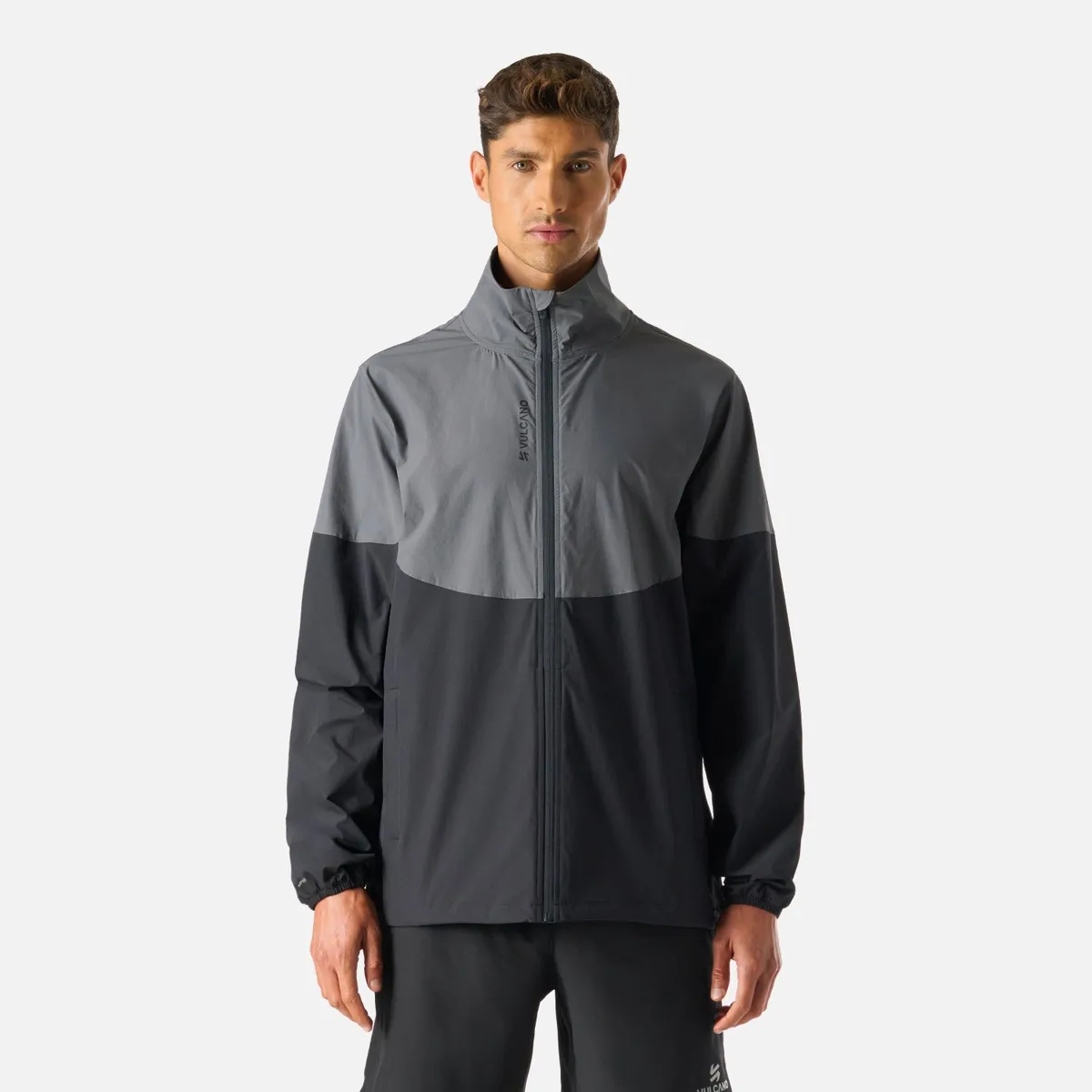 VULCANO - Chaqueta Hombre Tempo Full Zip Windbreaker Jacket Negro Vulcano