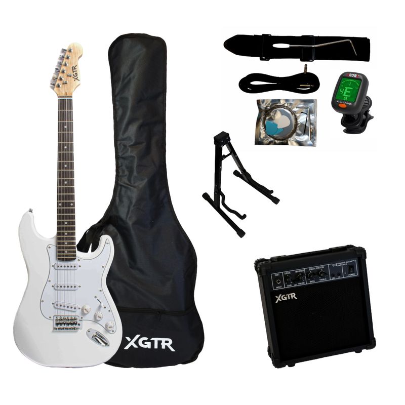XGTR - Pack Guitarra Eléctrica White ST111 WH, Amp 15w XGTR