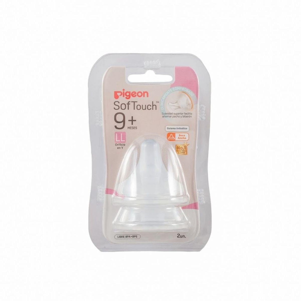PIGEON - Pack 2 Tetinas Pigeon Softouch Boca Ancha Tamaño LL
