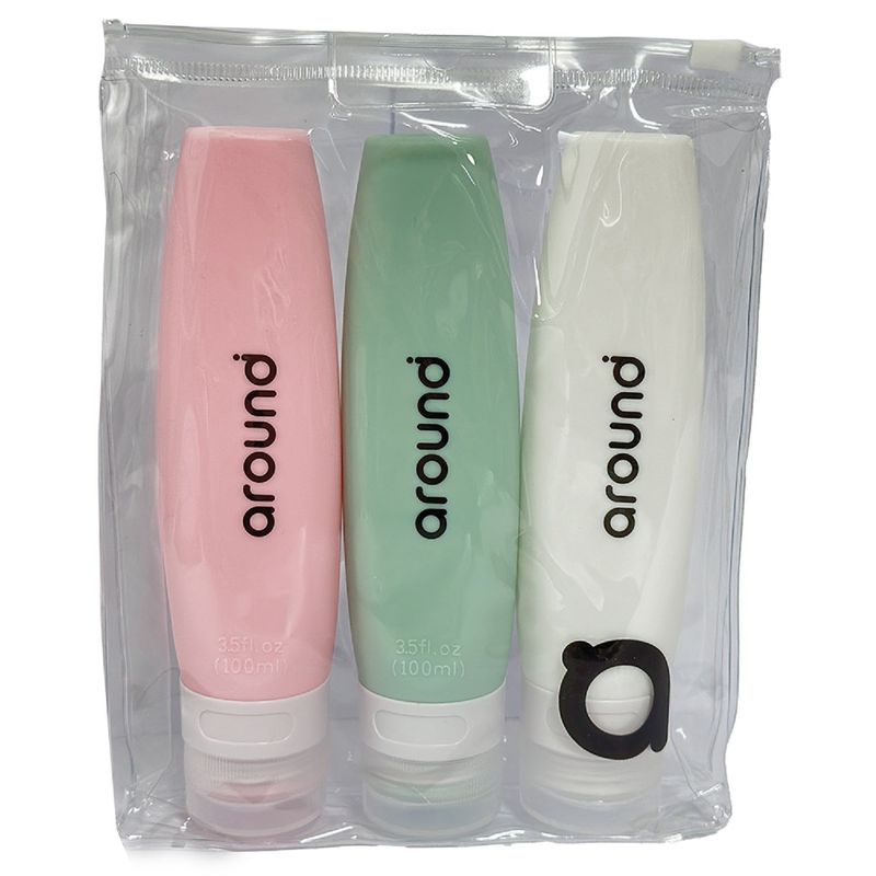 AROUND - KIT DE BOTELLAS DE SILICONA PARA VIAJES