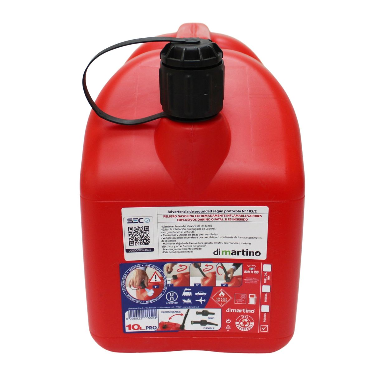 GENERICO - BIDON CERTIFICADO PARA COMBUSTIBLE DE 10 LITROS