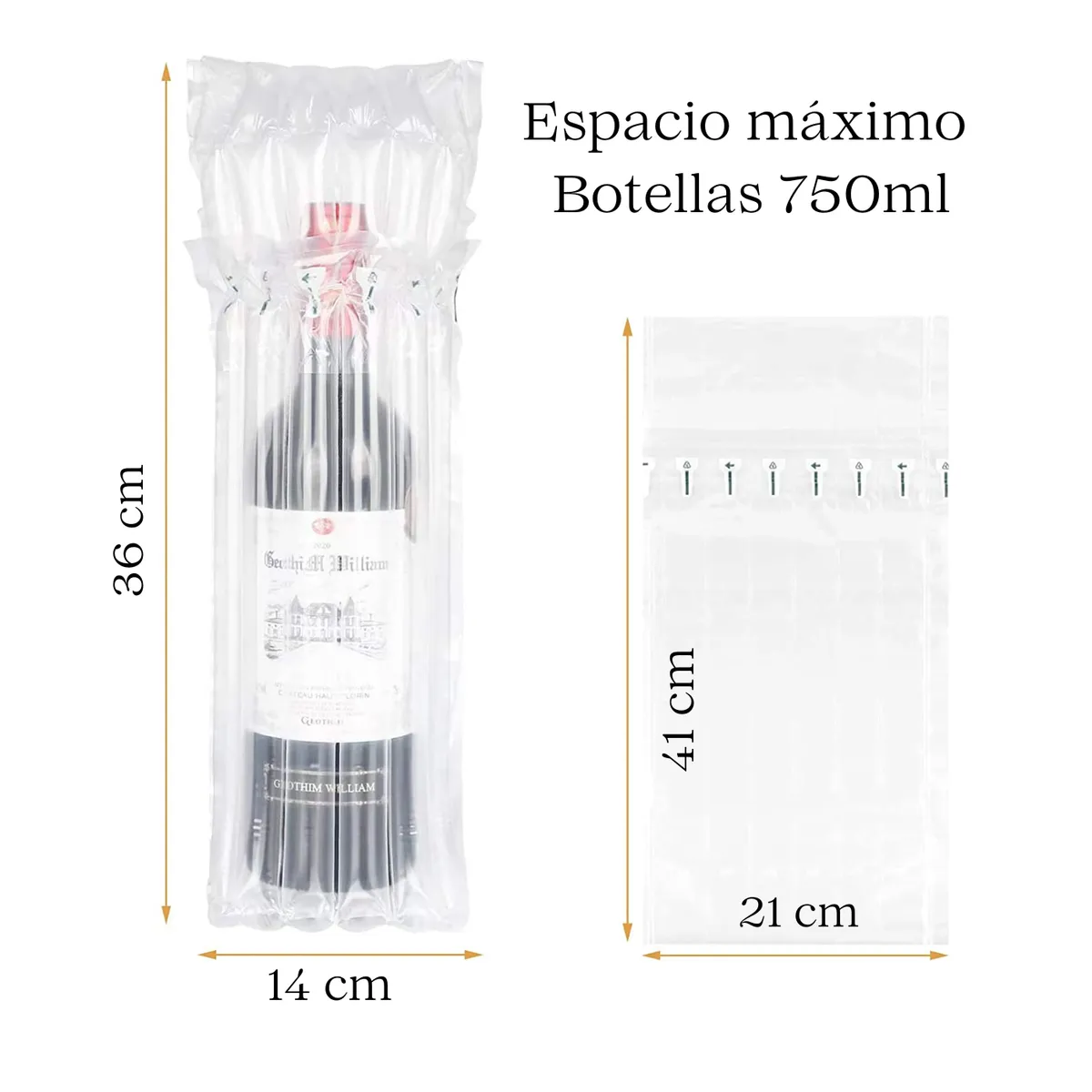 GENERICO - Bolsas Envoltura De Aire Protector De Botella De Vino 25 und