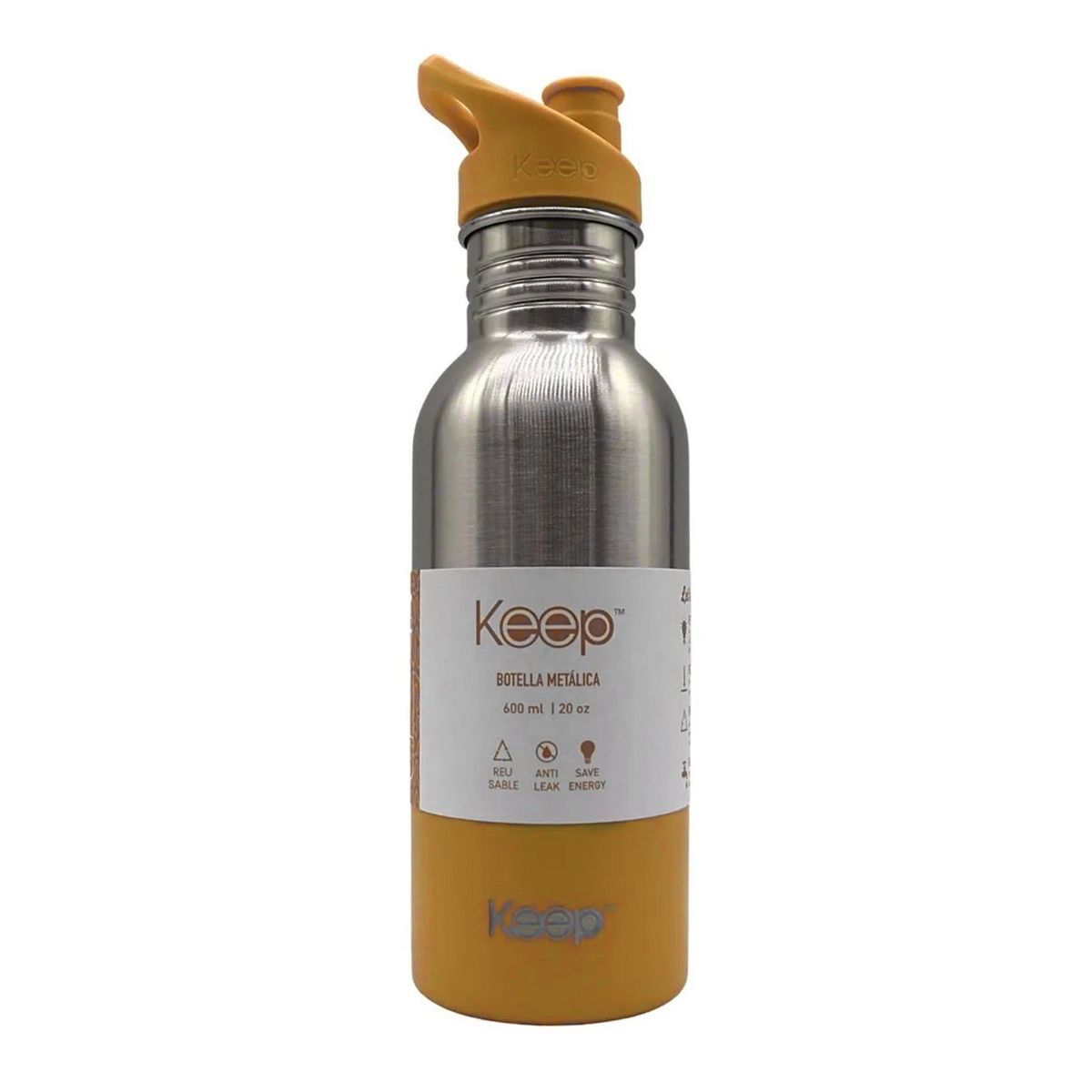 KEEP - Botella Metálica Con Mango 600ml Amarillo - Celeste - Keep