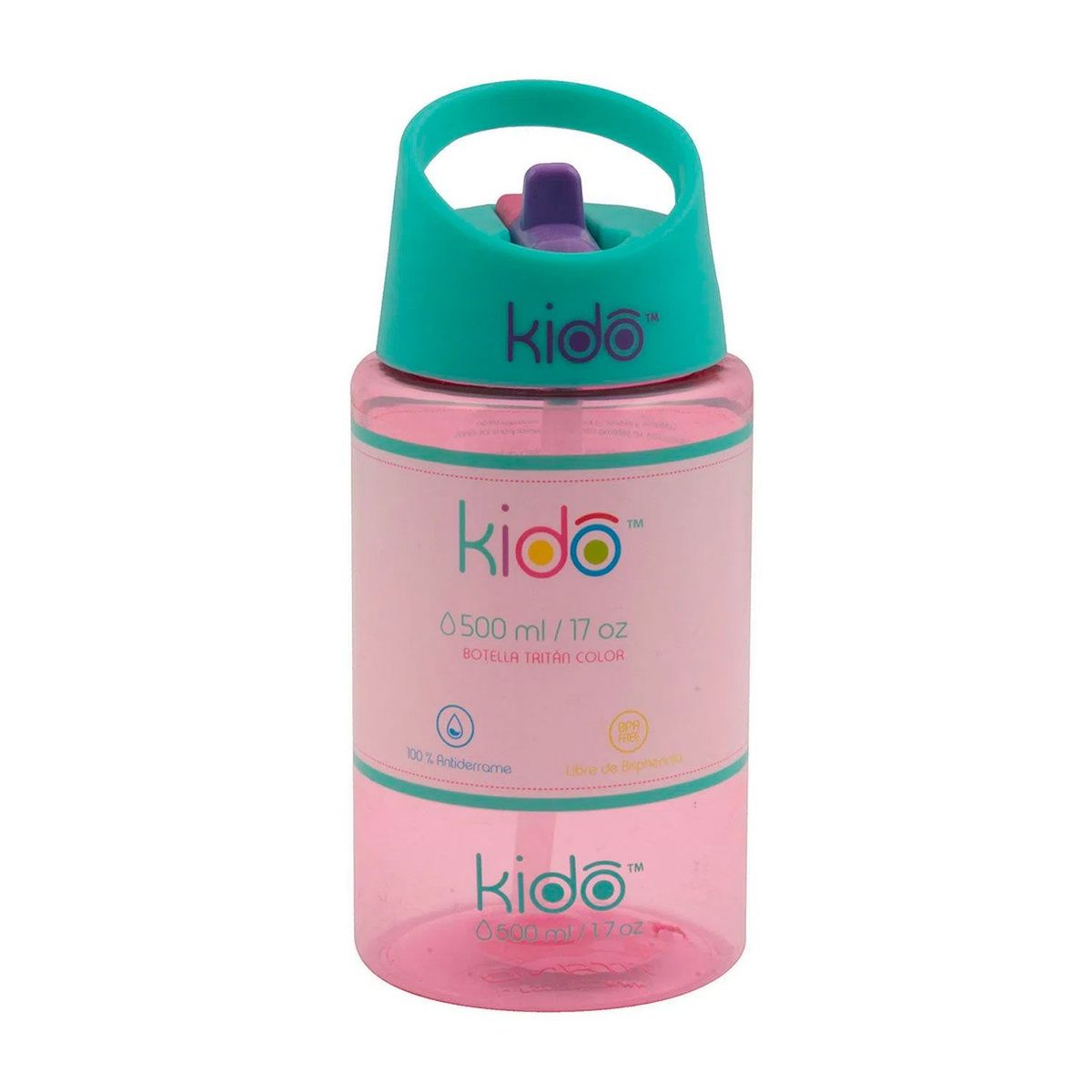 KEEP - Botella de Agua Antiderrame 500 ml RosadoAmarillo - KIDO